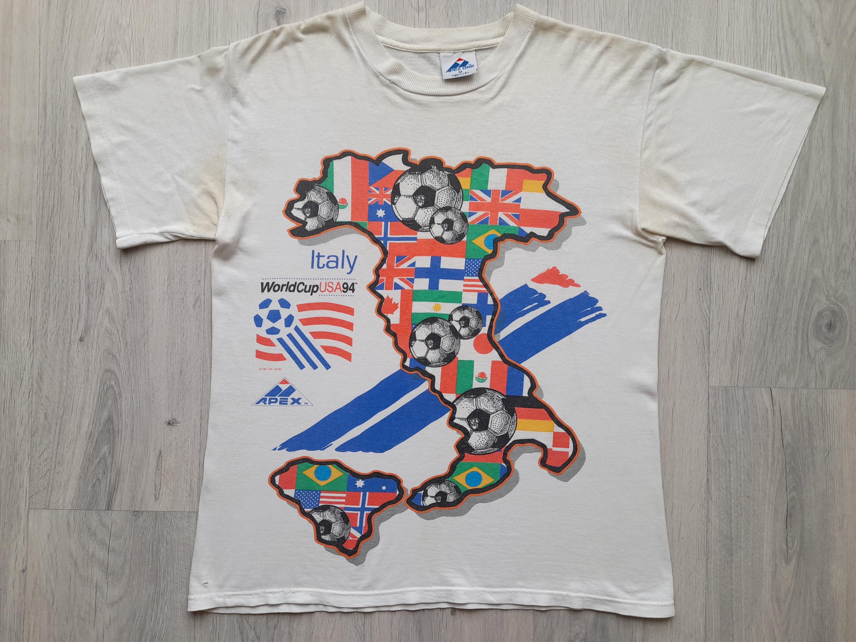 WORLDCUP 1994 Tシャツ ワールドカップ 総柄プリント 90s Vintage 90s World Cup 1994 Medium Size Tee , Italy Soccer T-shirt