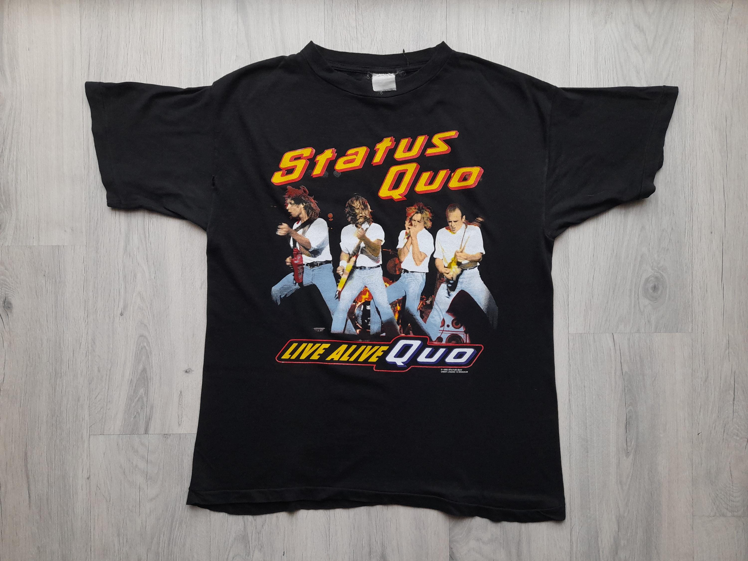 Vintage 1992 Status Quo Live Alive Quo Tee Tee ,medium , Status