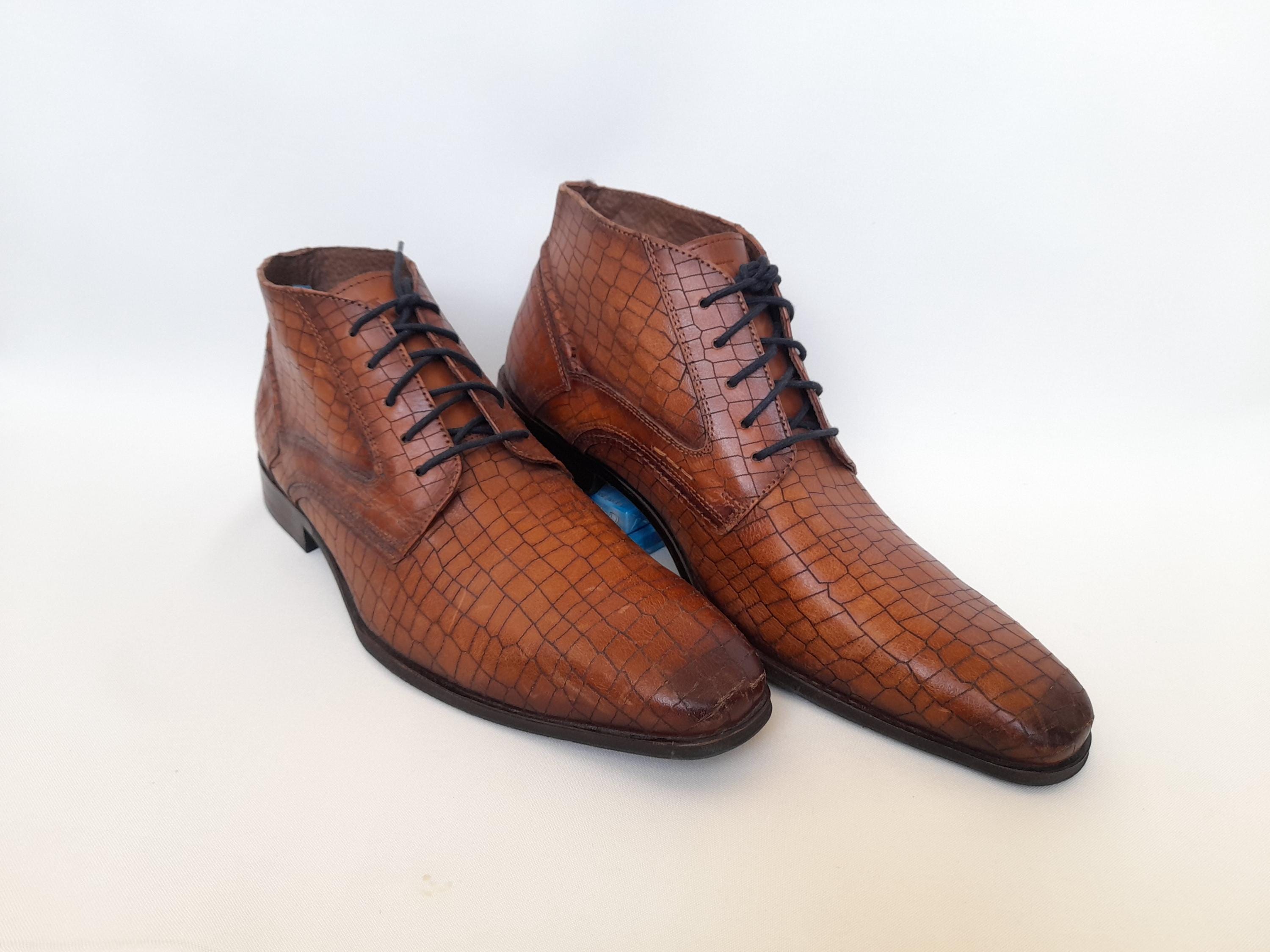Men's Dress Oxford Boots Lace up Busines Ankle Shoes Handmade ,Crocodile Oxford shoes ,Size US 14 EU 47, Crocodile Print Oxford Shoe