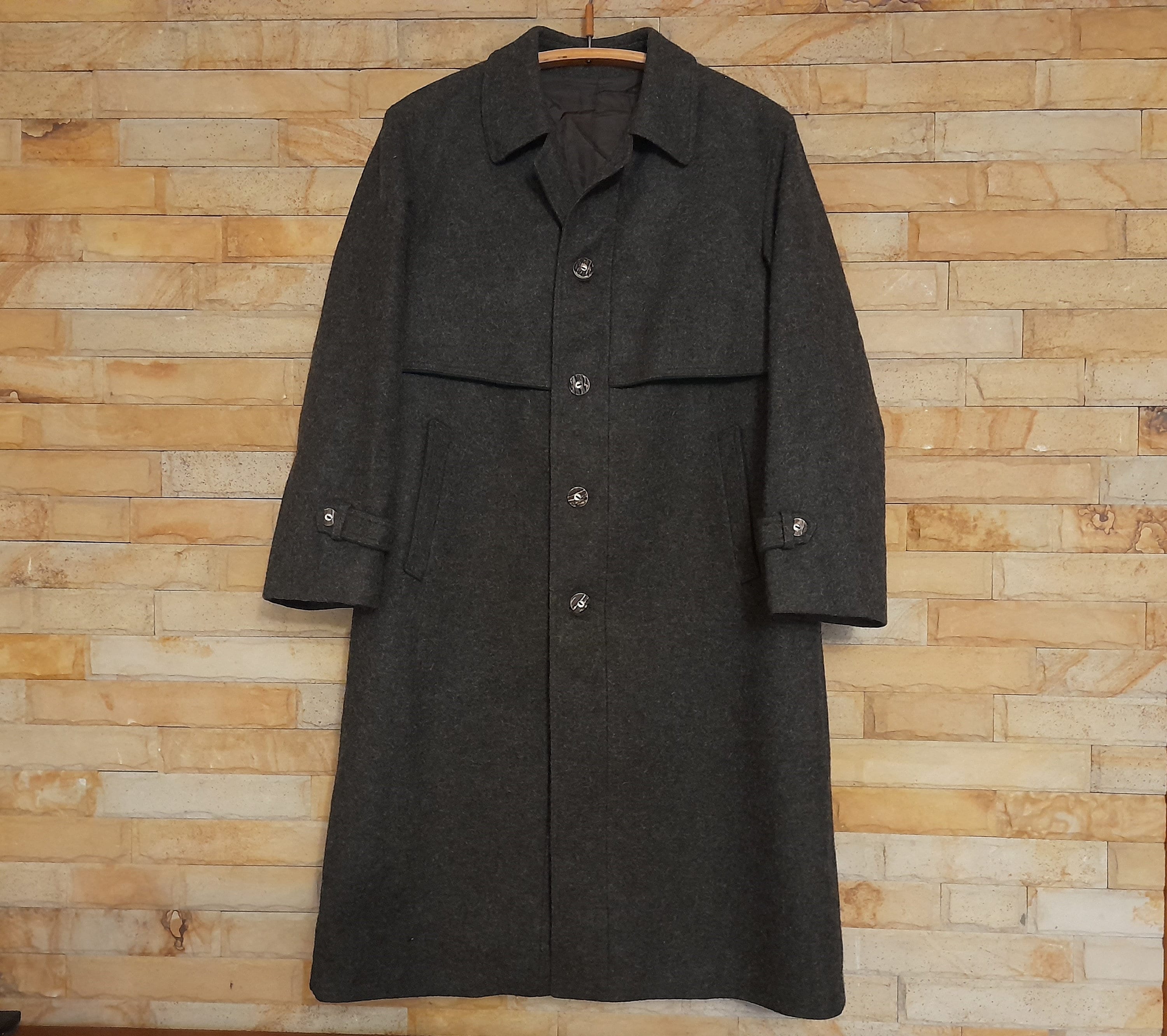 Vintage 80er Jahre Herren Österreichischer Baur Wollmantel