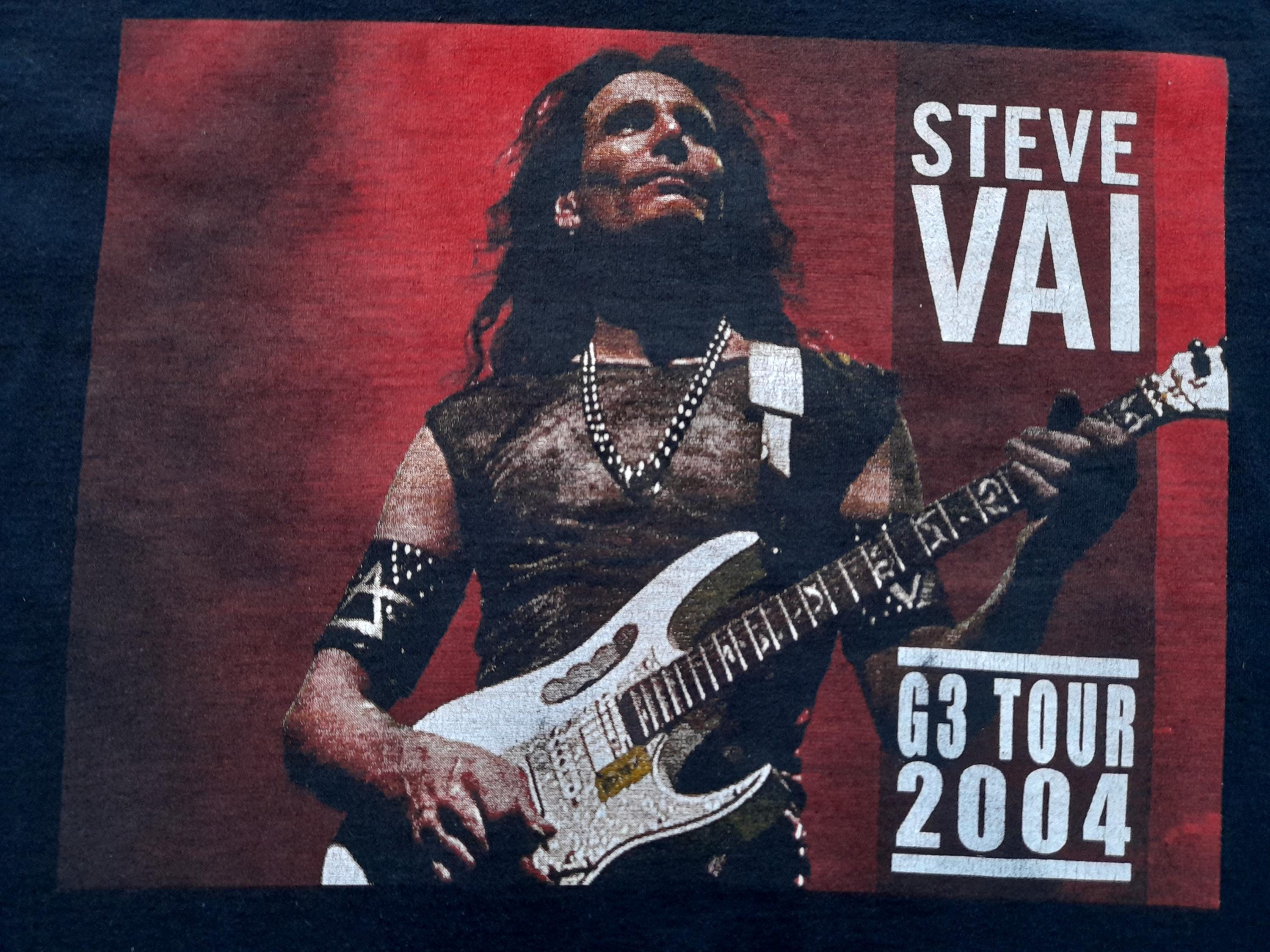 2005年G3 来日記念Tシャツ サトリアーニ、ヴァイ、ペトルーシ Vintage 2004 Steve Vai G3 T-shirt /large/g3 Tour Joe Satriani