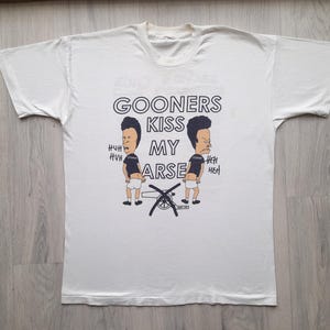 Vintage 90s Beavis and Butt-Head Quiz Tee , 90s Single Stitch Beavis and Butt-Head Quizzes Rare T-Shirt,Beavis and Butt-Head White Tee ,XL