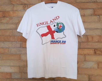 Camiseta vintage de los años 90 de la Copa Mundial de Inglaterra y Francia de 1998, talla M, camiseta del Mundial de Fútbol de 1998, camiseta de la Copa del Mundo de Francia de 1998