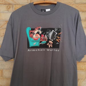 Vintage Taz Armchair Warrior Single Stitch Tee ,XXL ,Vintage Taz 1998 T-Shirt Made in Usa ,Tasmanian Devil 1998 Tee