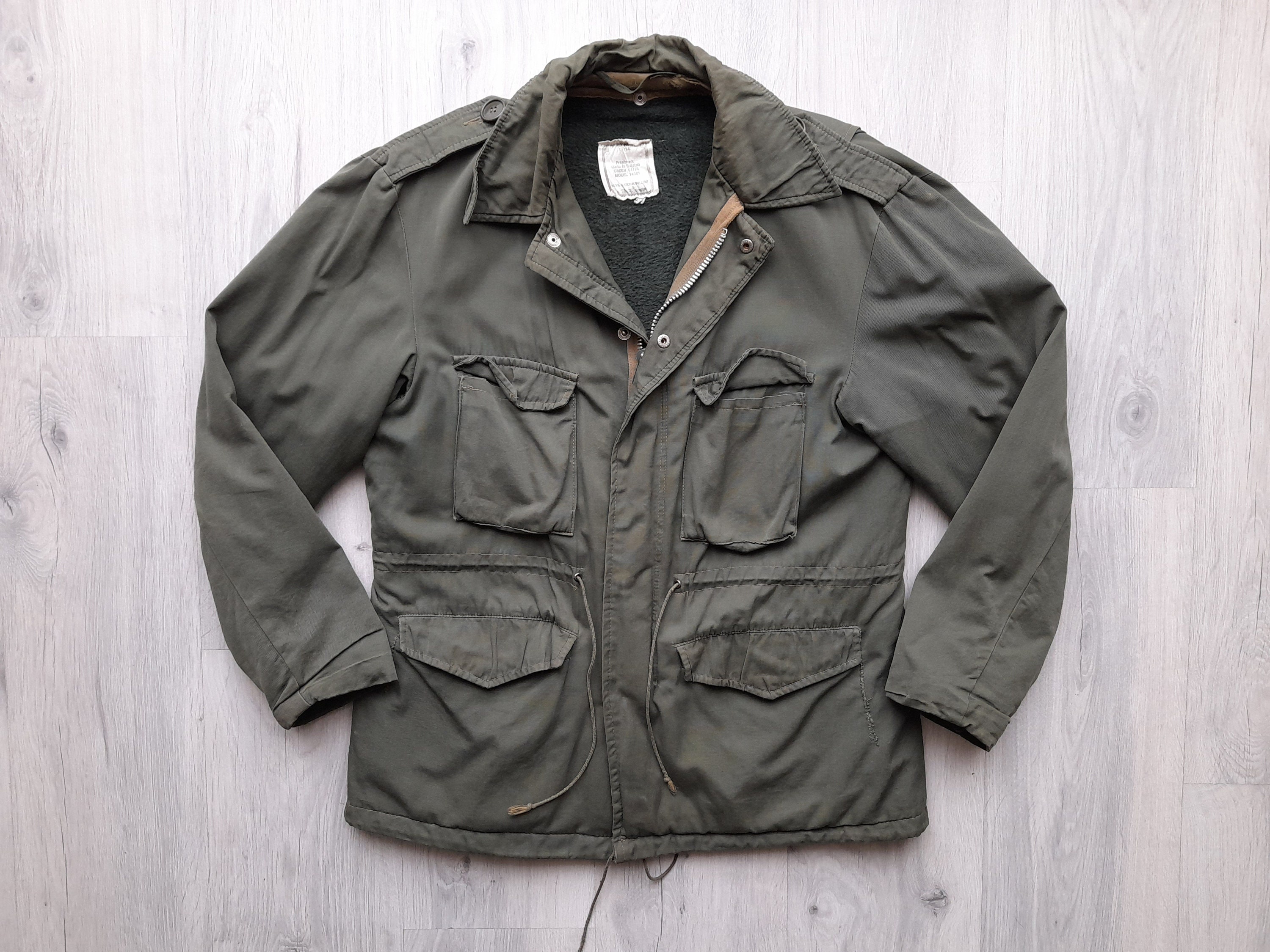 Vintage 70s Salik Field Parka Army M/S Olive Belgium Military Cold