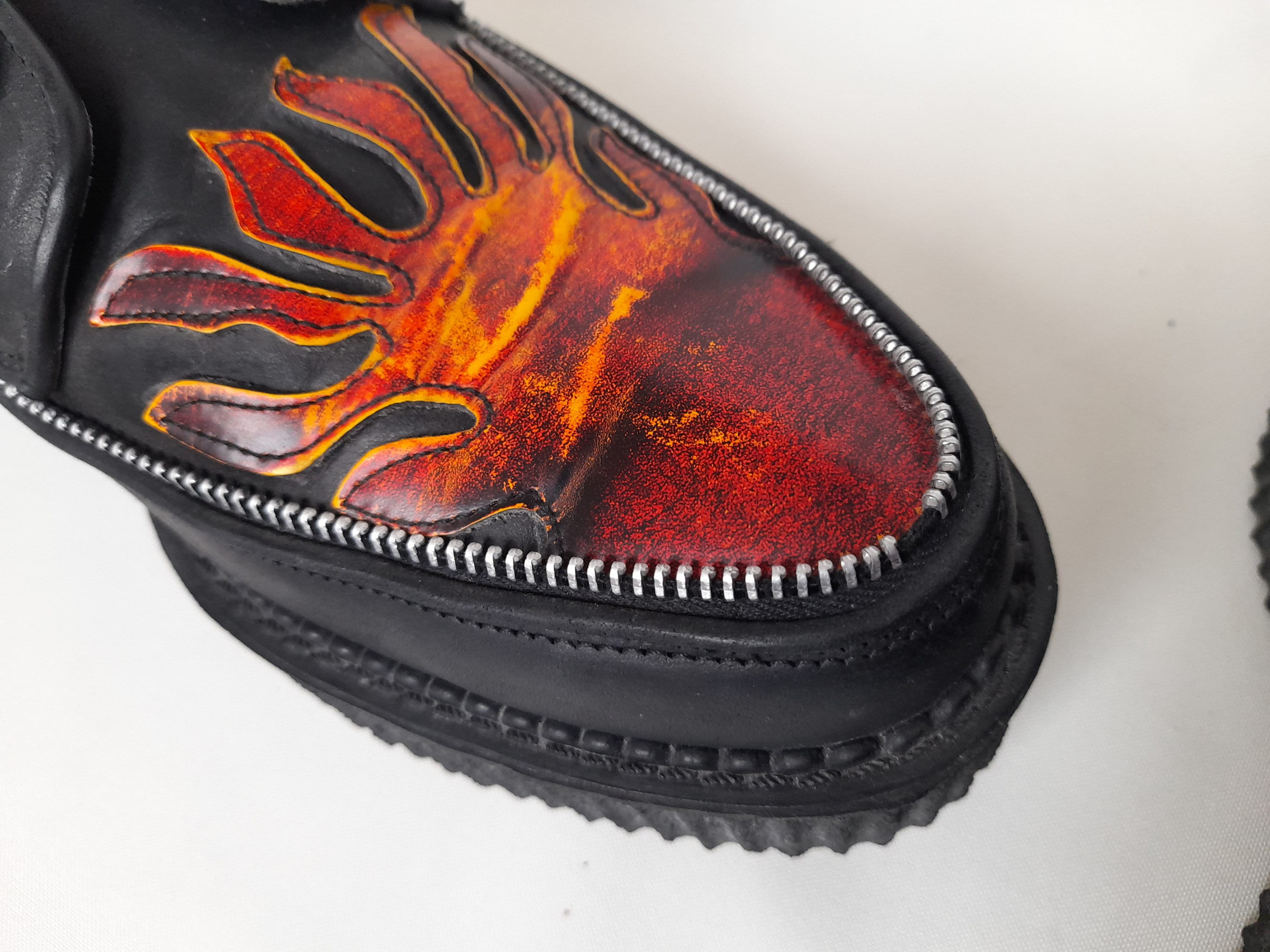 Vintage Mens New Rock Red Flames Boots ,size EU 44 , New Rock