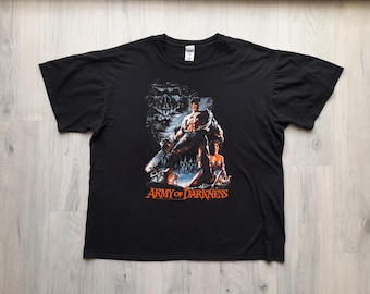 Army of Darkness Vintage Shirt 1993 2009 Movie horror film.2000s Army Of Darkness Horror Black Tee (Evil Dead) XXL Size