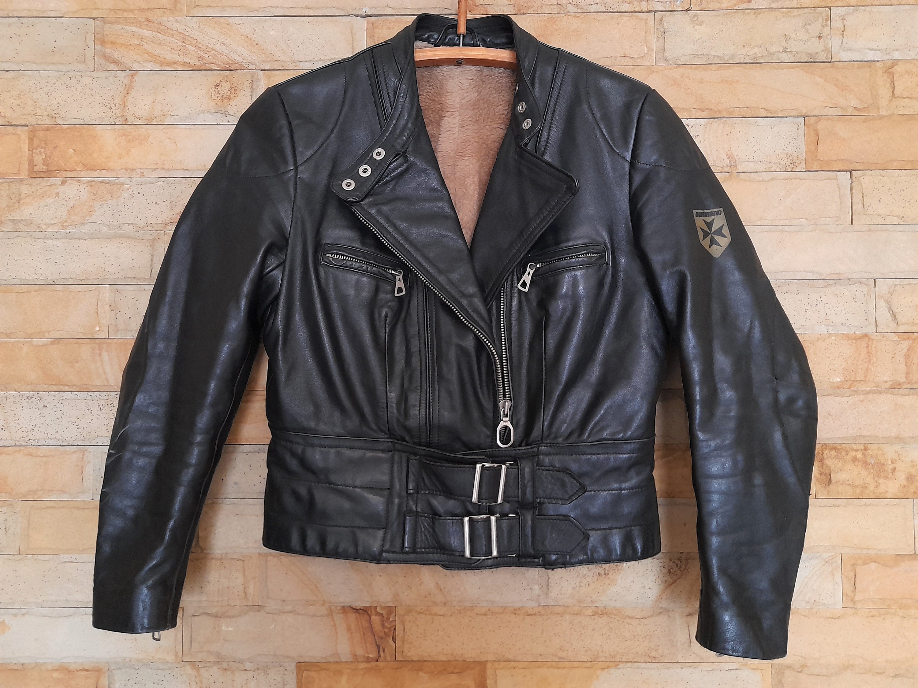 80s HARRO Sherpa Winter Womens leather Jacket Cafe Racer Womens Racing Leather Jacket Real Leather insulation Jacket Leather jacket HARRO