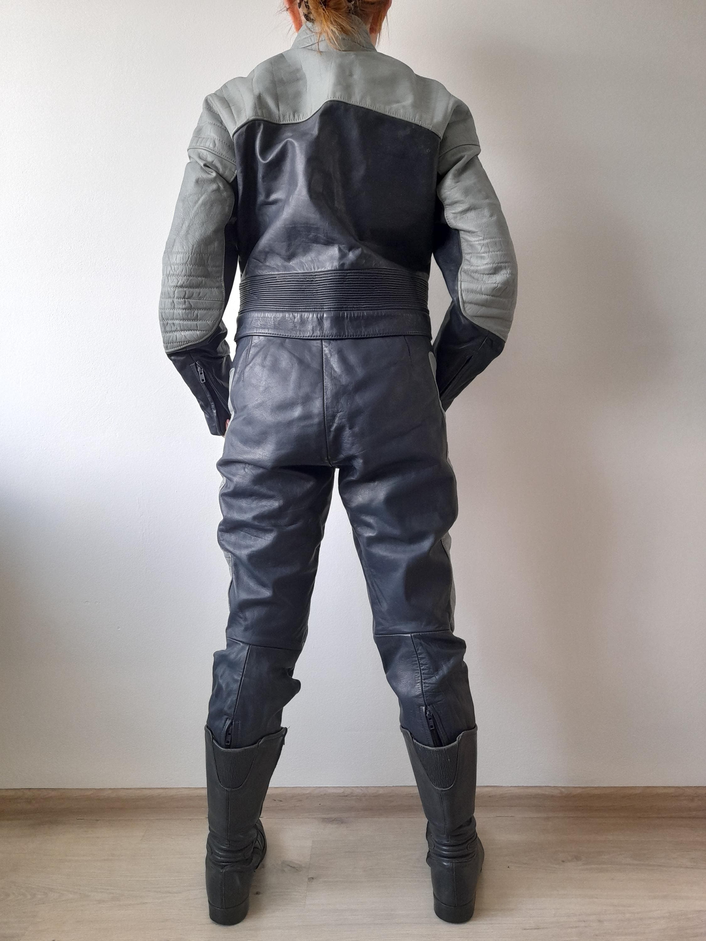 Vintage 80s BMW Motorrad Gmbh + Co. Leather Motorcycle Suit With 
