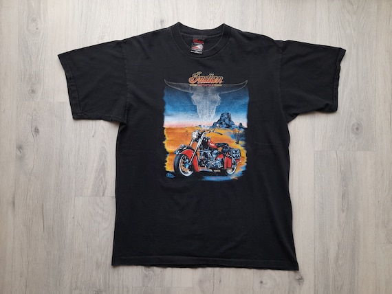 ヴィンテージ 90 年代 インディアン モーターサイクル T シャツ、XL