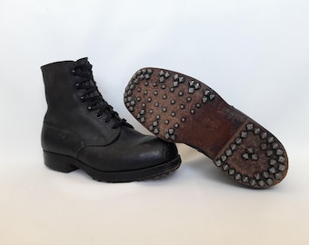 Vintage 1964 Tricouni Climbing Boots,Tricouni Nail Real Leather Boots ,Vintage Mountain Swiss Nailed Boots , Outdoor Hiking Footwear 41 EU.