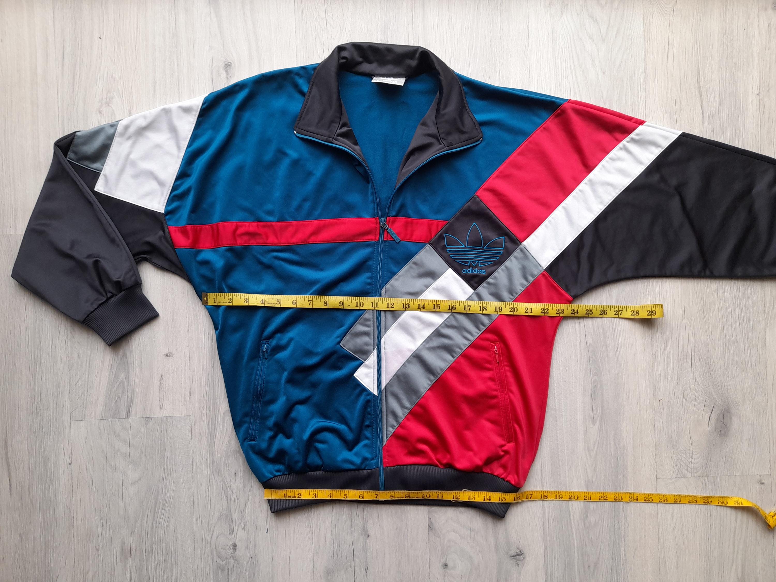 Vintage 90s Adidas Multicolor Track Jacket: Retro Rave Techno