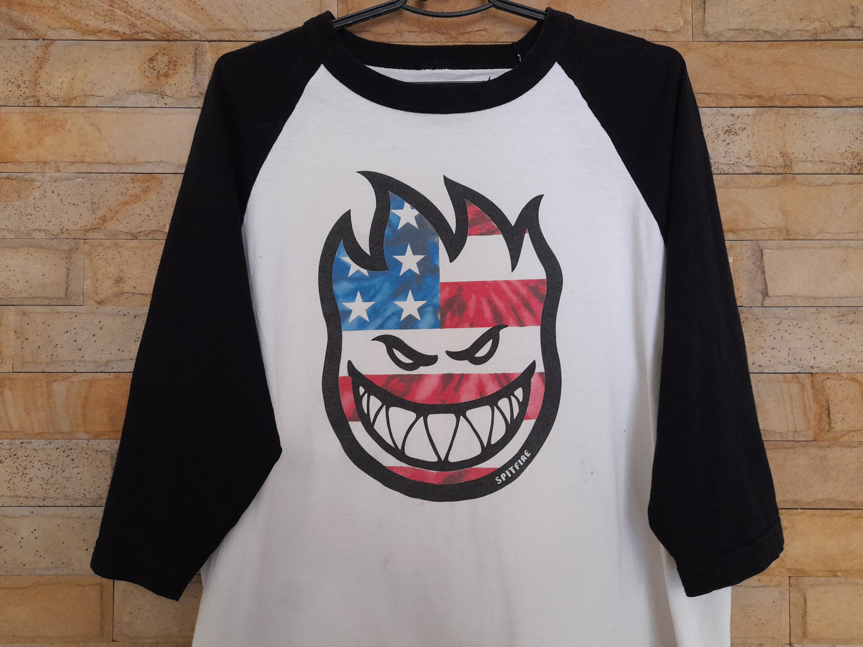 Y2K Spitfire Raglan ,skateboarding Tee ,spitfire Wheels , Spitfire