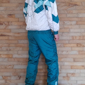 Vintage 90s Multi Color color tracksuit , Rave Techno tracksuit vintage Full Track Suit colorful colorblock ,Track Suit ,Mens M , 90s Track zdjęcie 7