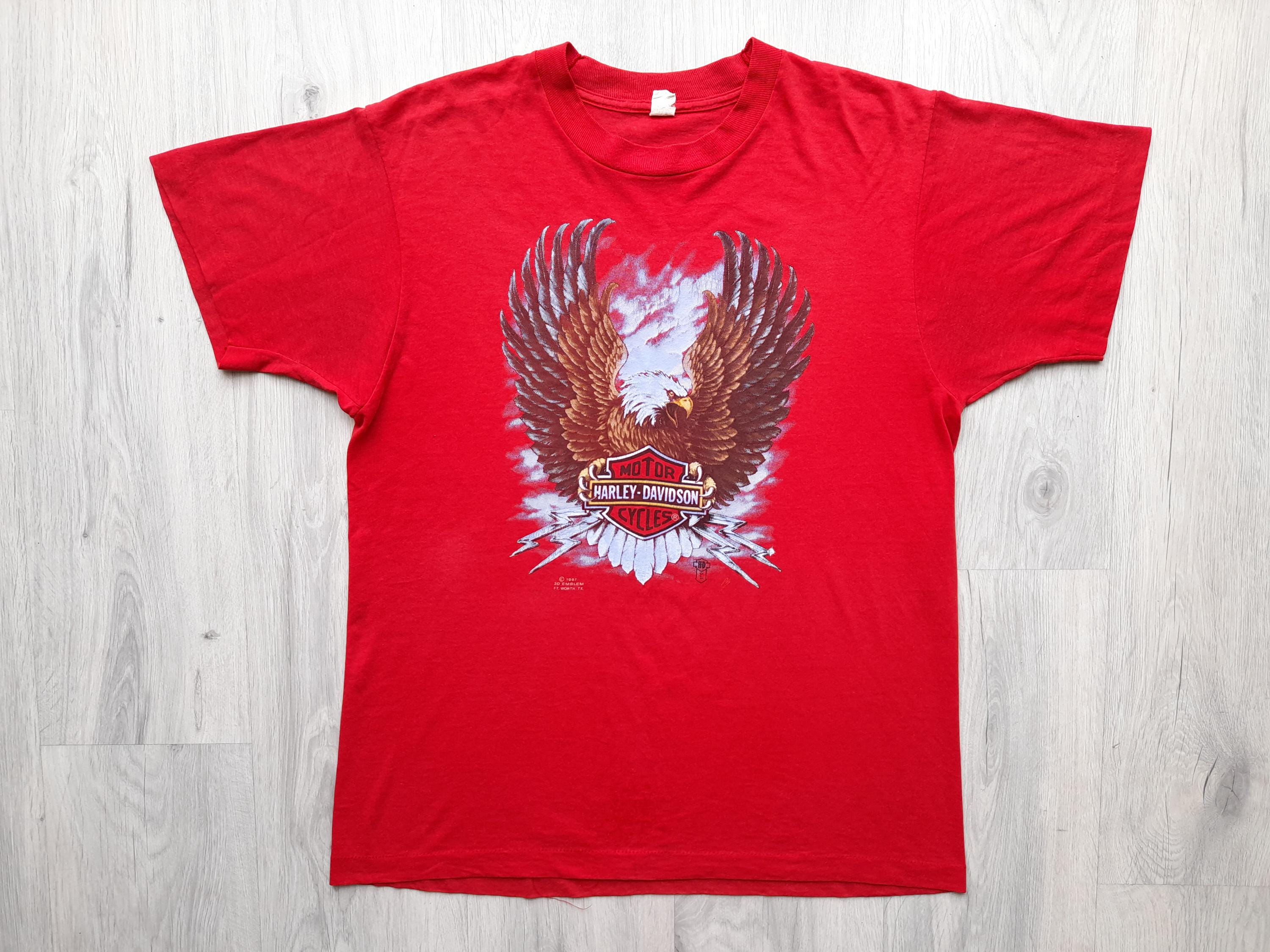 3d emblemHarley-Davidsonイーグル Tシャツ 1987年製 Harley-Davidson イーグル Tシャツ1987