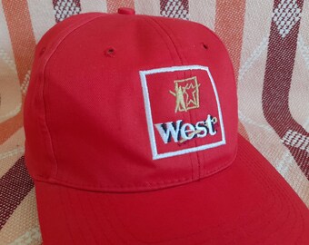 west cigarettes logo Vintage WEST Cap Big Logo 90's Cigarettes Collection Hat , WEST Cigarettes  Cap
