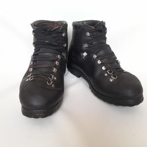Vintage 80er Jahre Bally Swiss Leather Herren Wanderstiefeletten, EU 42, 27 Swiss Made, Arbeitskampfstiefel, 1984 Wanderleder Schwergewichtsstiefel