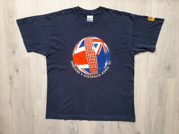 Vintage 1997 England Cricket Ashes Tour 1997 tee ,Single Stitch ,Adult XL , England Vs Australia Ashes 1997 T-Shirt , England Cricket Ashes