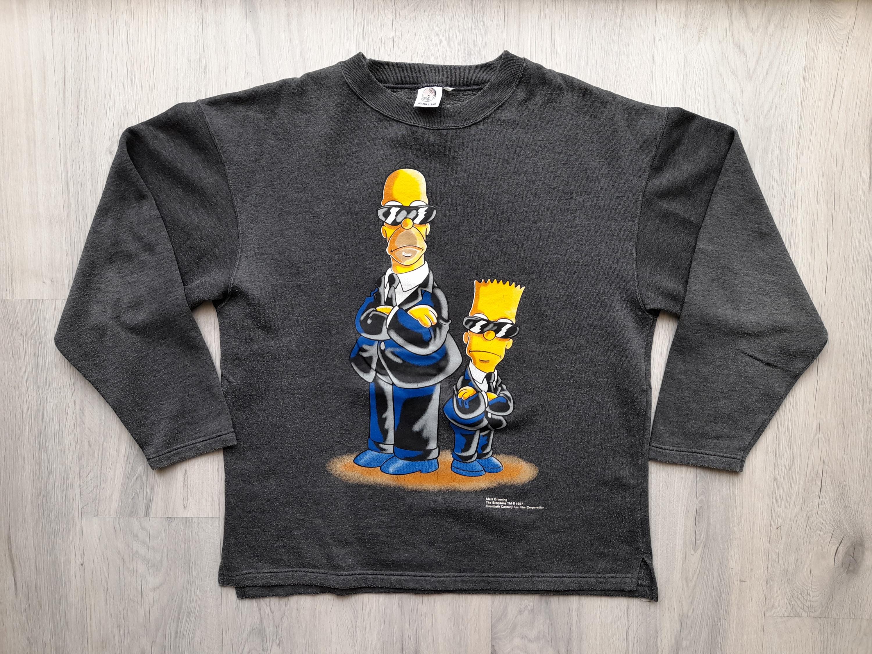Vintage 1990s the Simpsons Men in Black Sweatshirt ,90s Bart and
