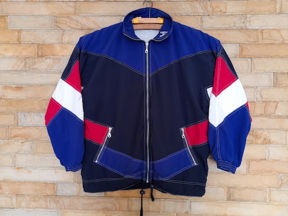 Vintage 90s Multi Color Track Jacket ,rave Techno Track Jacket