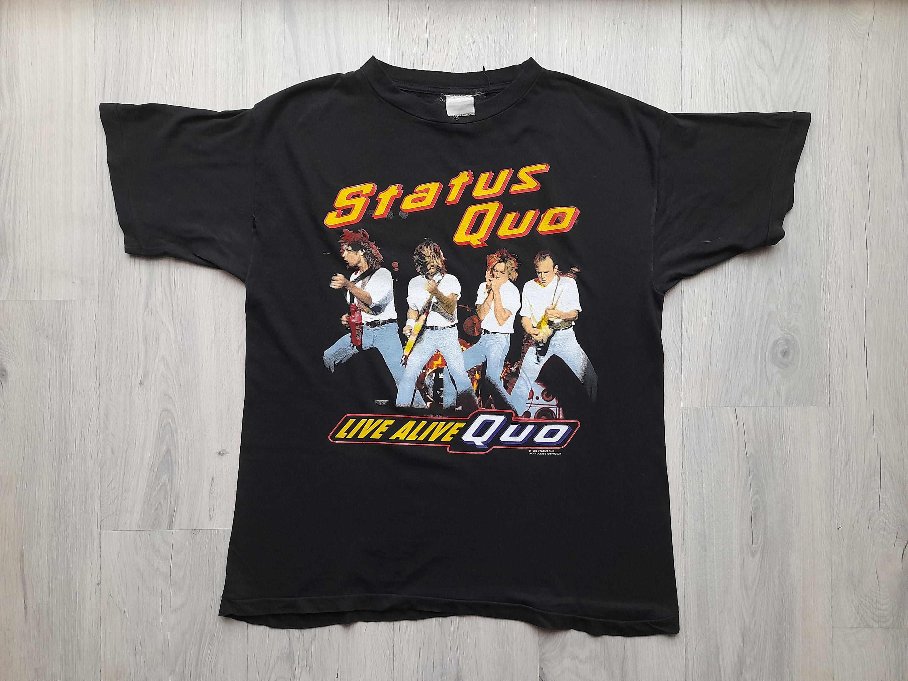 Vintage 1992 Status Quo Live Alive Quo Tee Tee ,medium , Status 