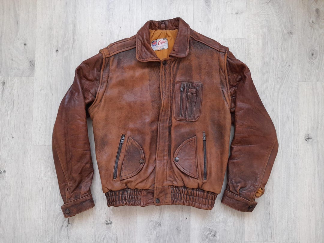 Vintage 80s Ortov Leather Bomber Motorcycle Jacket , 80s Made in England Real Leather Biker Jacket ,medium/small ,leather Distressed Jacket - Etsy Vintage 80s Ortov Leather Bomber Motorcycle Jacket , 80s Made in England Real Leather Biker Jacket ,medium/small ,leather Distressed Jacket - Etsy