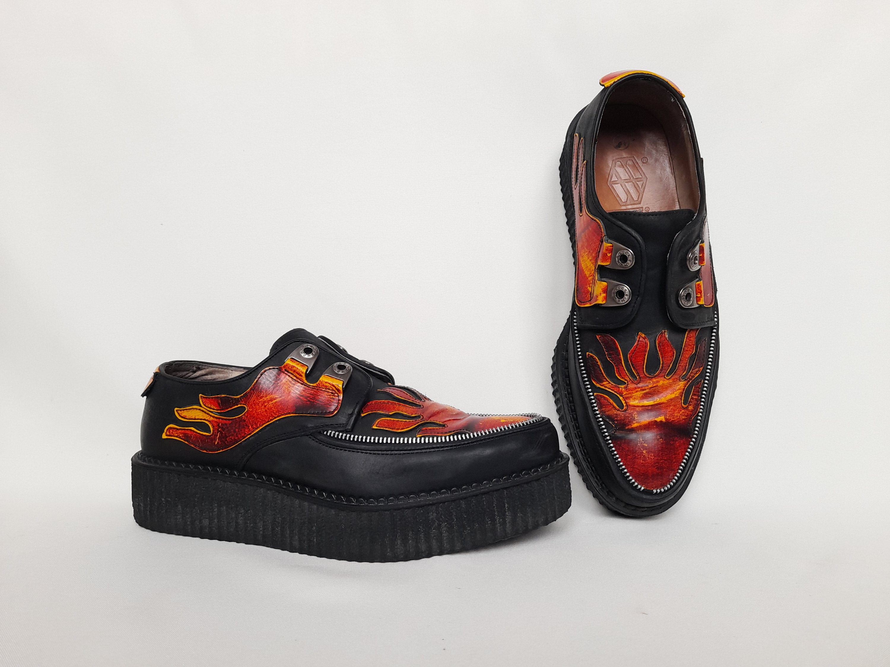 Flame Platform Boots Etsy
