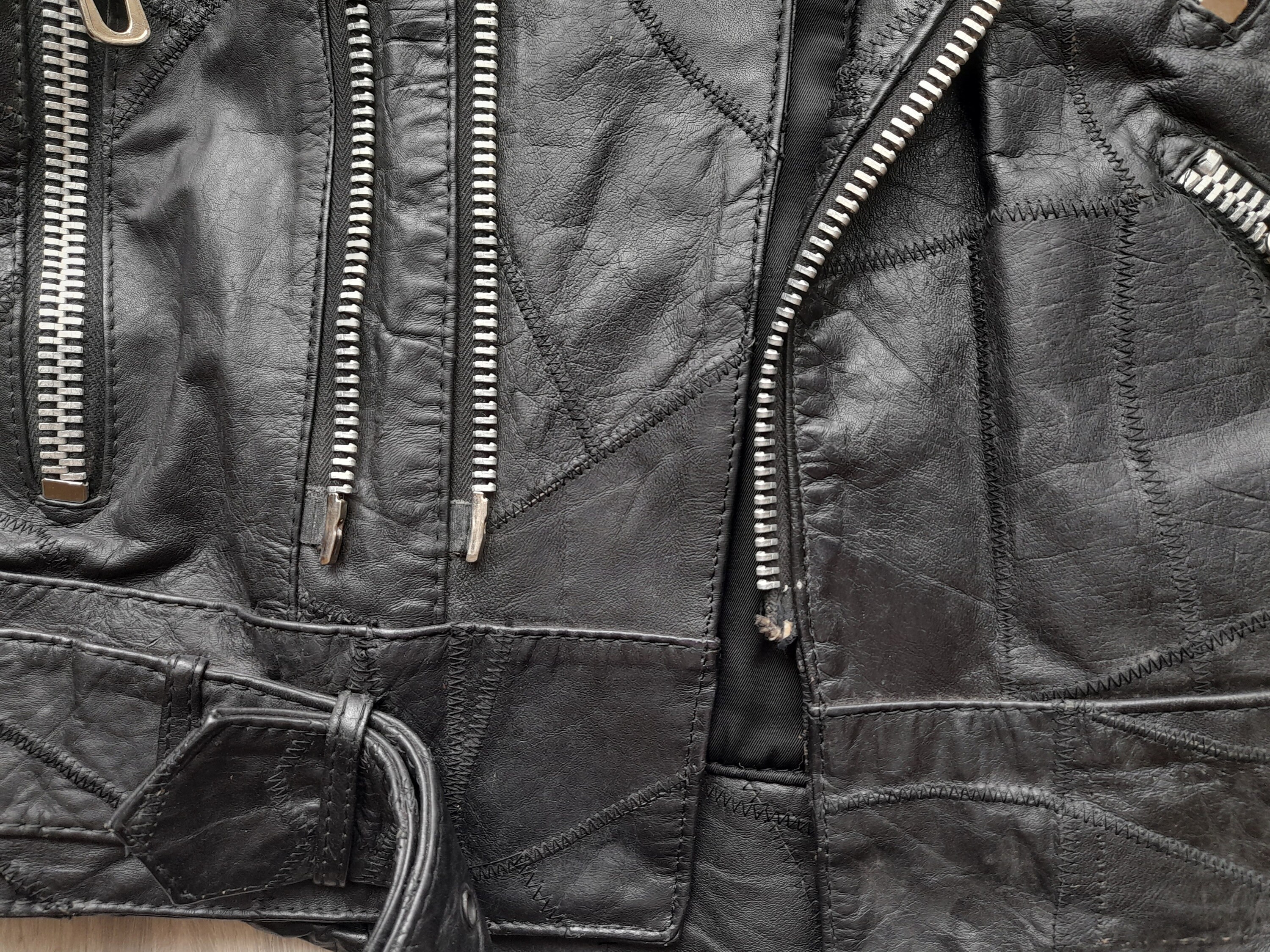 Vintage 80s Campri Sport Patchwork Leather Punk Jacket