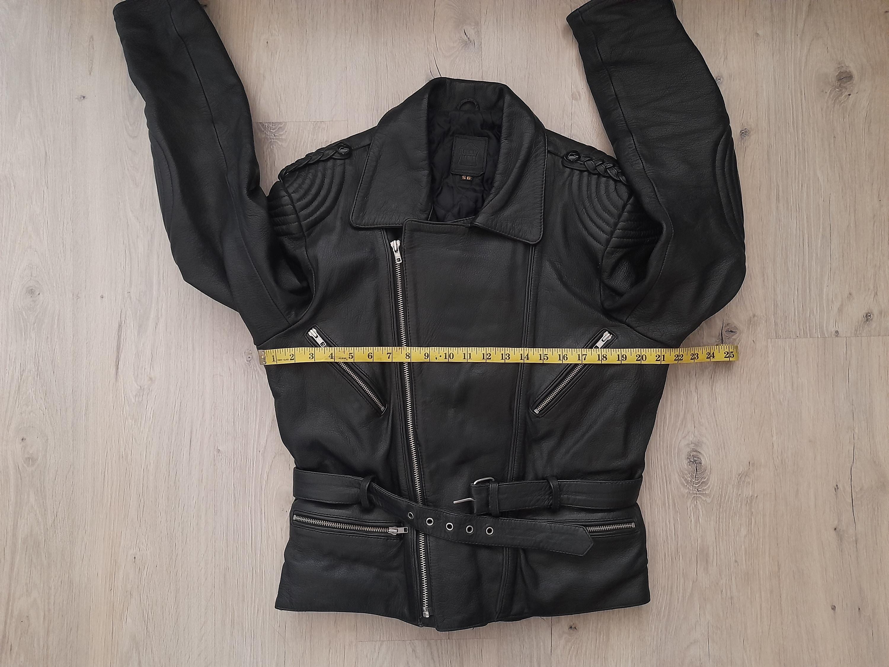 Vintage 90s Biker Black Leather Jacket,real Leather Biker