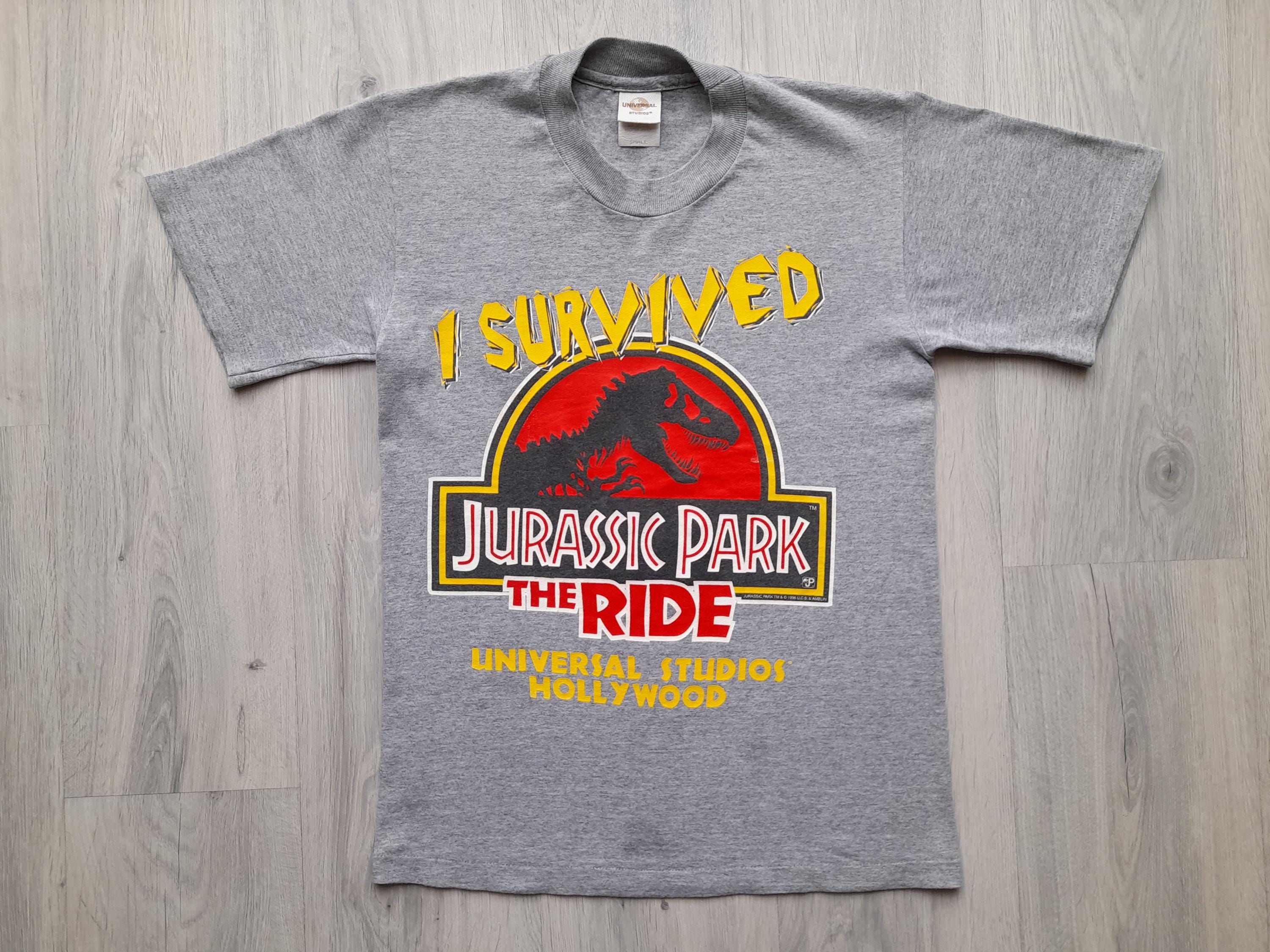 ヴィンテージ 1996 I Survived Jurassic Park Tシャツ、アメリカ製、S 