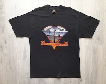 90s Vintage Harley Davidson Eagle T-shirt | Black Harley Davidson