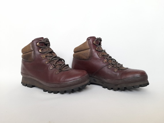 Vintage 90s Ladies Chris Brasher Leather Hiking Ankle Boots EU 39 6 UK 7 US Womens Leather Hiking Walking Boots Leather Cherry Boots Etsy