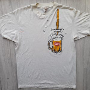 Vintage 80s Carta Blanca T-Shirt , Single Stitch Hanes Fifty-Fifty Made in USA T-Shirt ,Super Soft , Womens L 42-44 ,Carta Blanca CervezaTee
