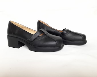 Womens Mary Jane Platform shoes ,Black Platform Goth shoes ,Women's Goth Lolita Mary Jane Platform shoes,Made in Britain,Size EU 36