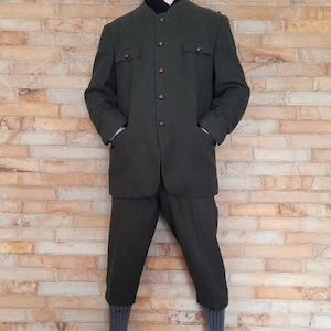 Weyrer Innsbruck Tirol Mens German Bavarian Jacket Pants | Tyrol Loden Austrian Jacket | Austrian Wool Trachten Oktoberfest Suit Jacket L