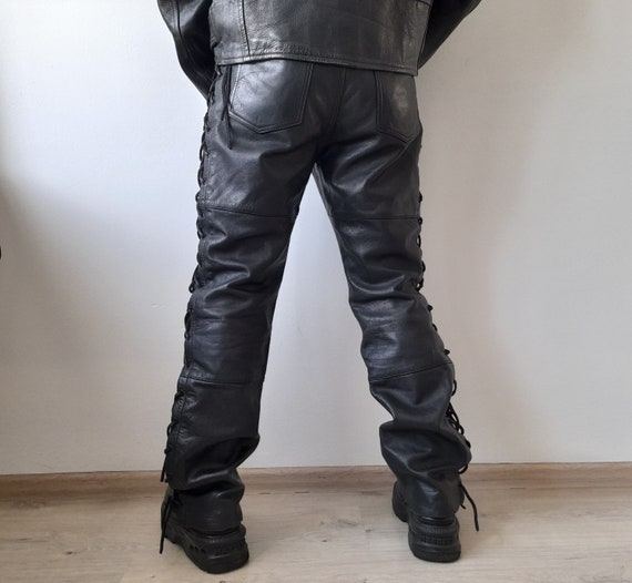 Vintage Real Leather Biker Motorcycle Rocker Mens… - image 6