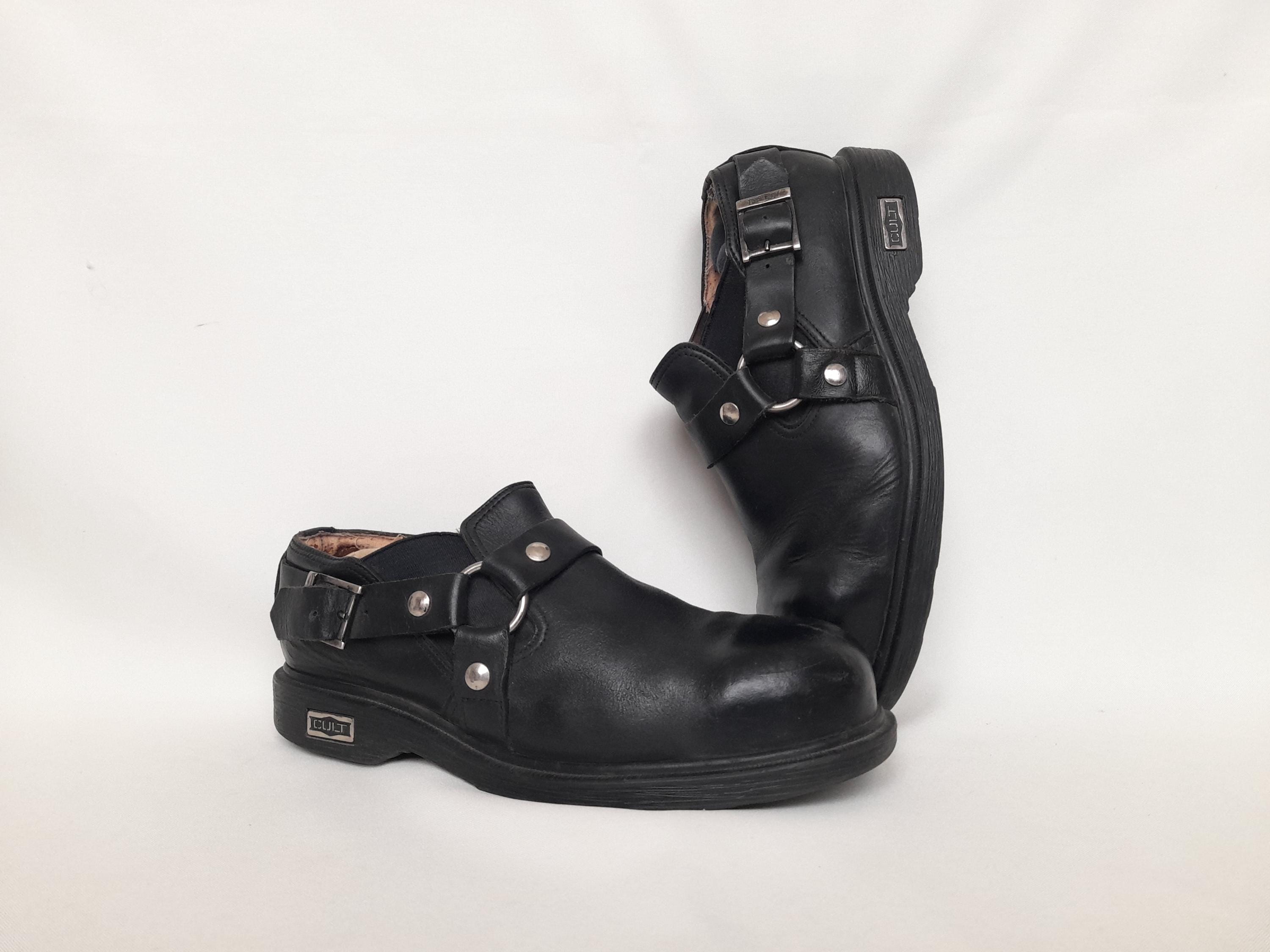 Vintage Mens Steel Toe Belt Boots , Steel Toe Boots ,goth Shoes
