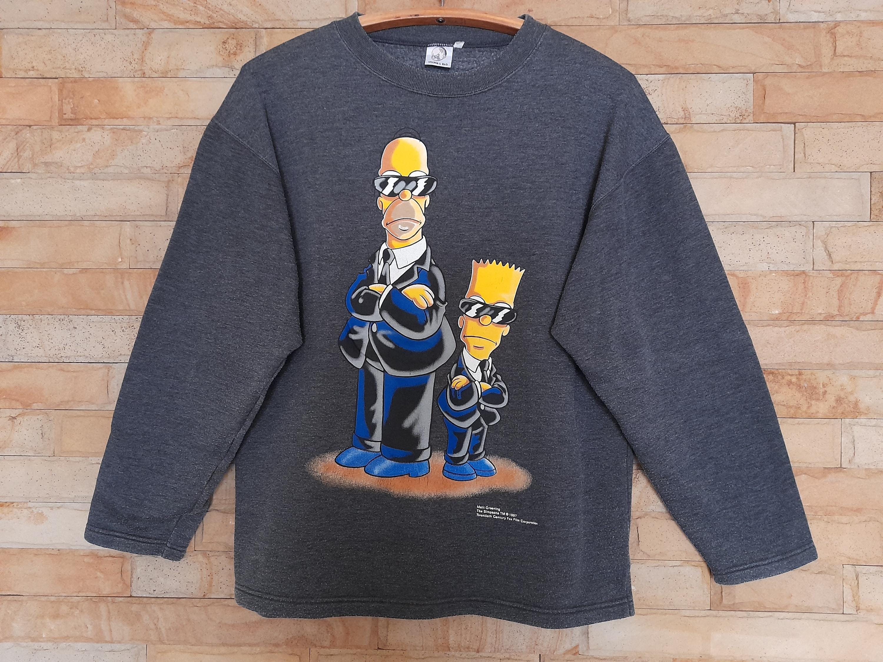 Vintage 1990s the Simpsons Men in Black Sweatshirt ,90s Bart and