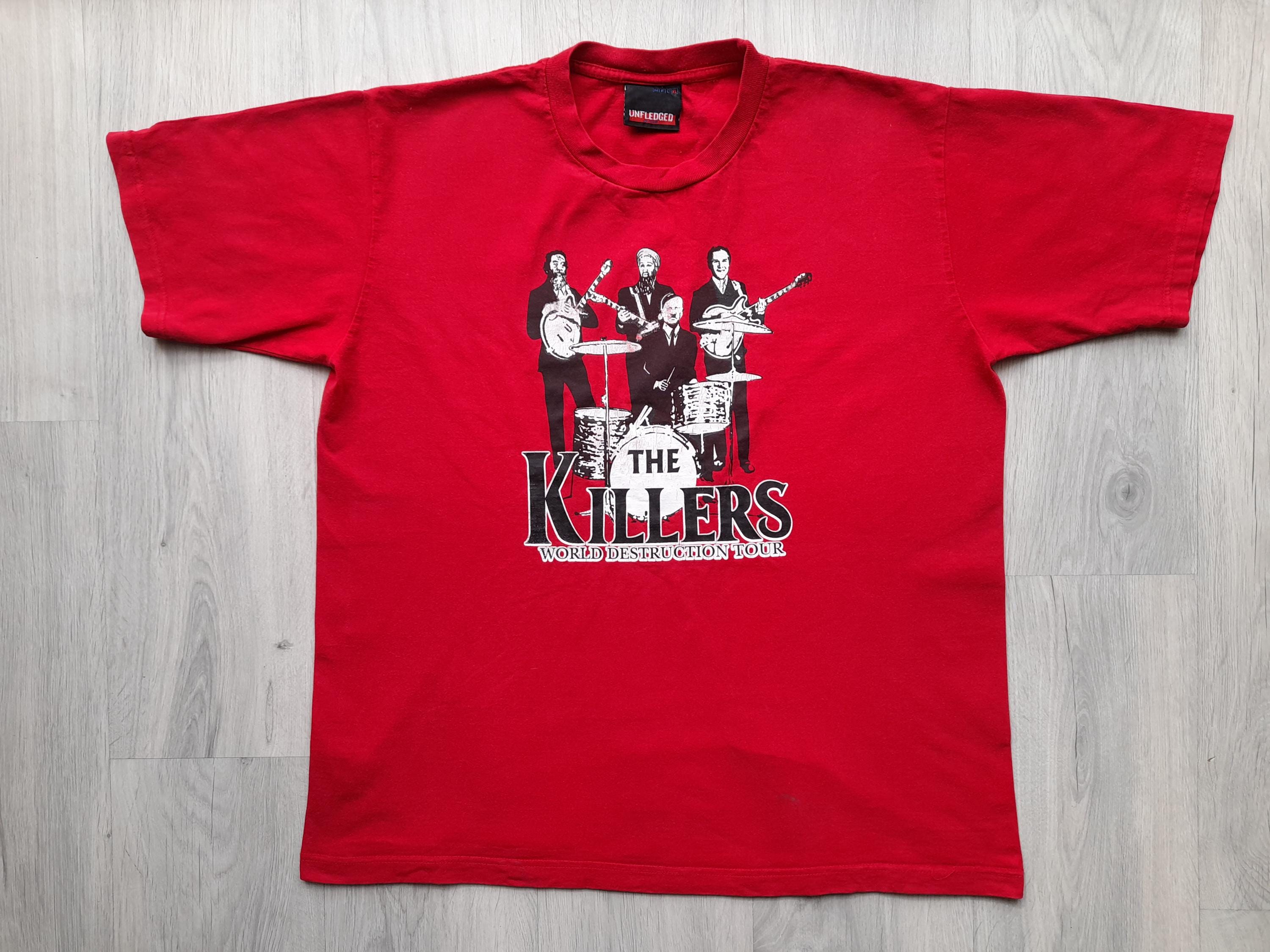 The Killers - World Destruction Tour T-shirt Size XL Red Shirt