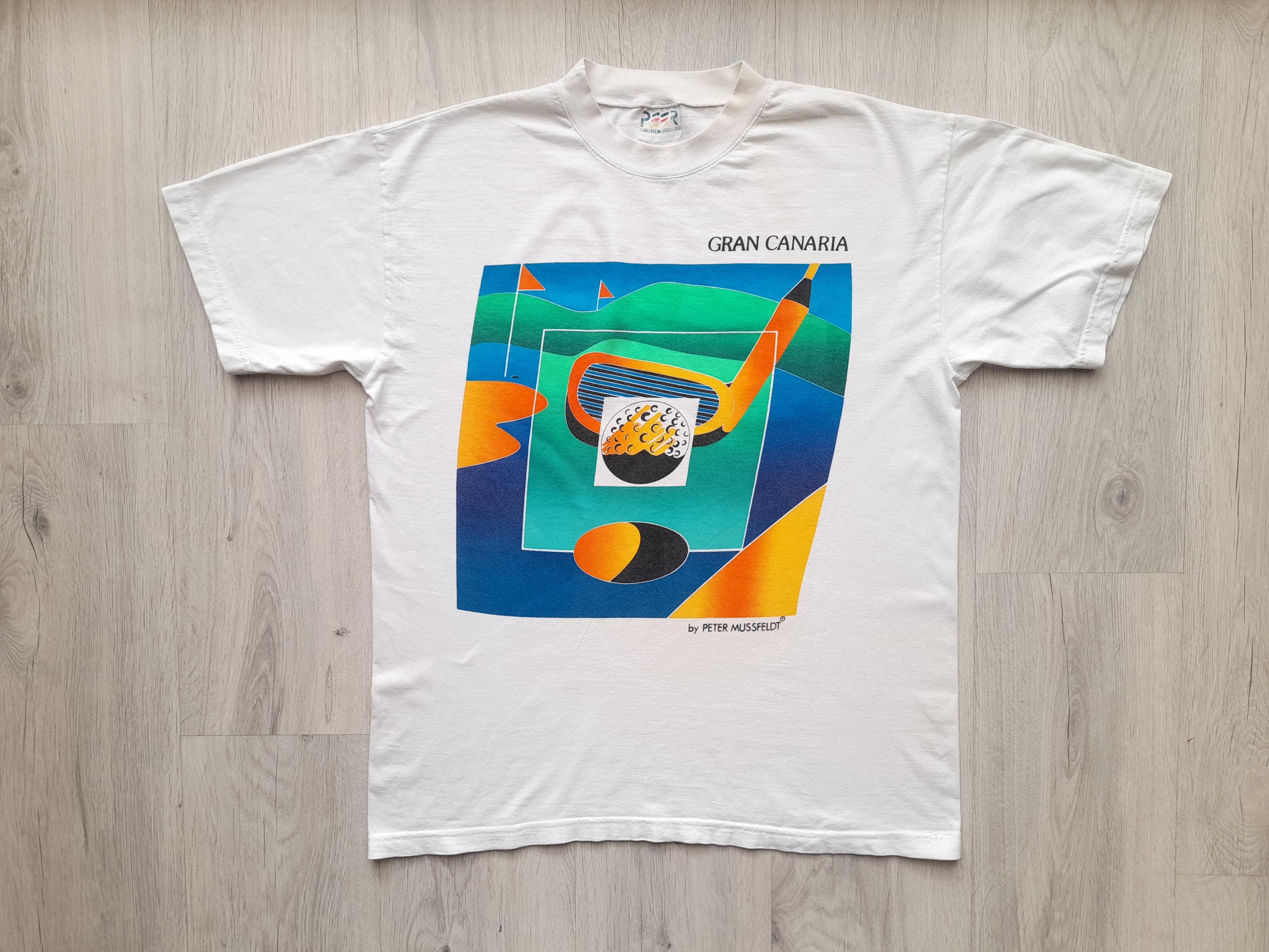 T-shirt Vintage Peer By Peter Mussfeldt St Thomas - Motif Poisson Multicolore - Taille XXL - Occasion Très Bon état