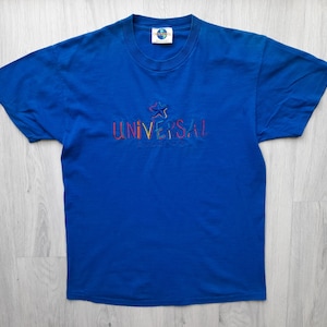 Vintage 90s Universal Studios T-Shirt ,Large , 90s Universal Studios blue Tee , Single Stitch ,Made in Usa , 1990s Universal Studios T-Shirt