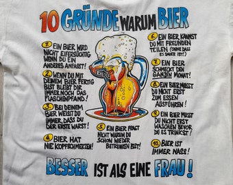 ヴィンテージ 90 年代面白いシャツ、ビールが女性よりも優れている 10
