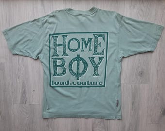 Vintage Homeboy Loud Couture T-shirt ,Homeboy Loud Couture Big Logo Tee Rap Hip-Hop Retro Streetwear Green Tee LARGE 90s Skateboard T-Shirt