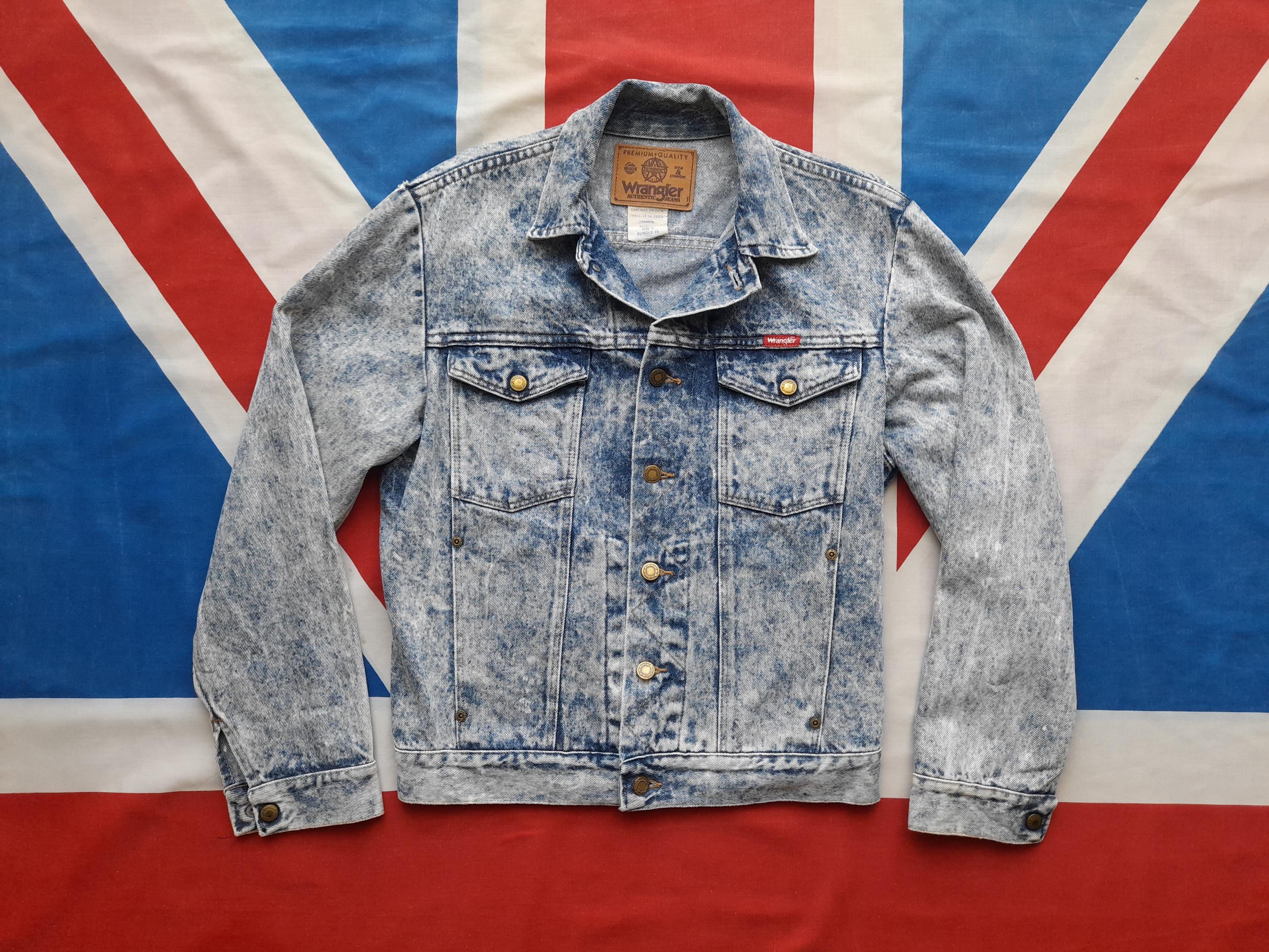 Wrangler Hero Denim Trucker Jacket Men Sz Large Blue Button Medium 