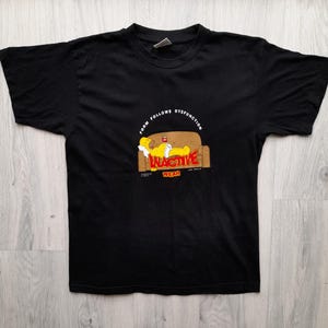 Vintage 2002 The Simpsons T-Shirt &quot;&quot;Inactive Wear&quot; Homer Simpson Tee Size  M/L , Homer Simpson Form Follows Dysfunction Inactive Wear Tee