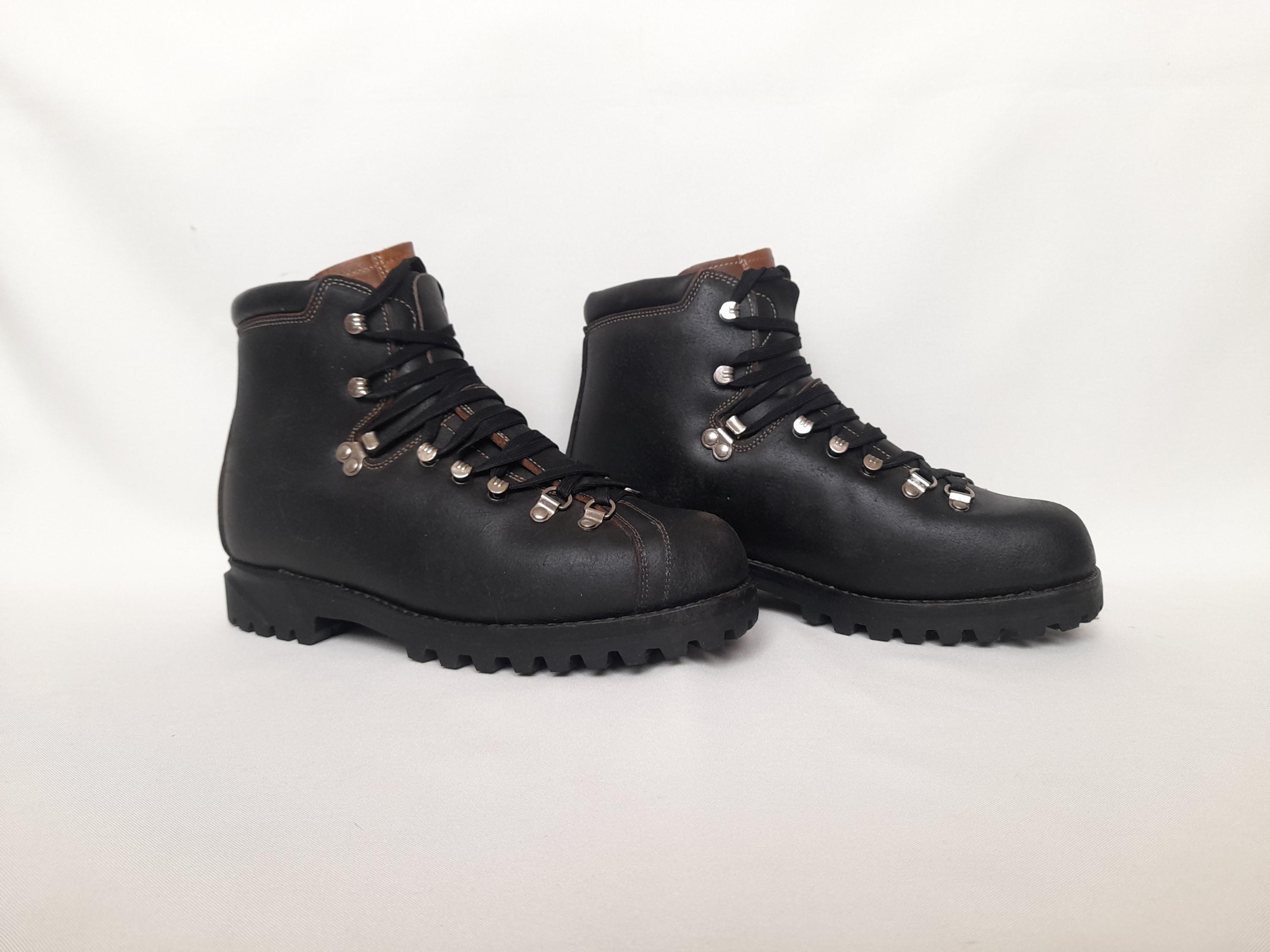 Raichle Switzerland Black Leather Mountaineering Hiking