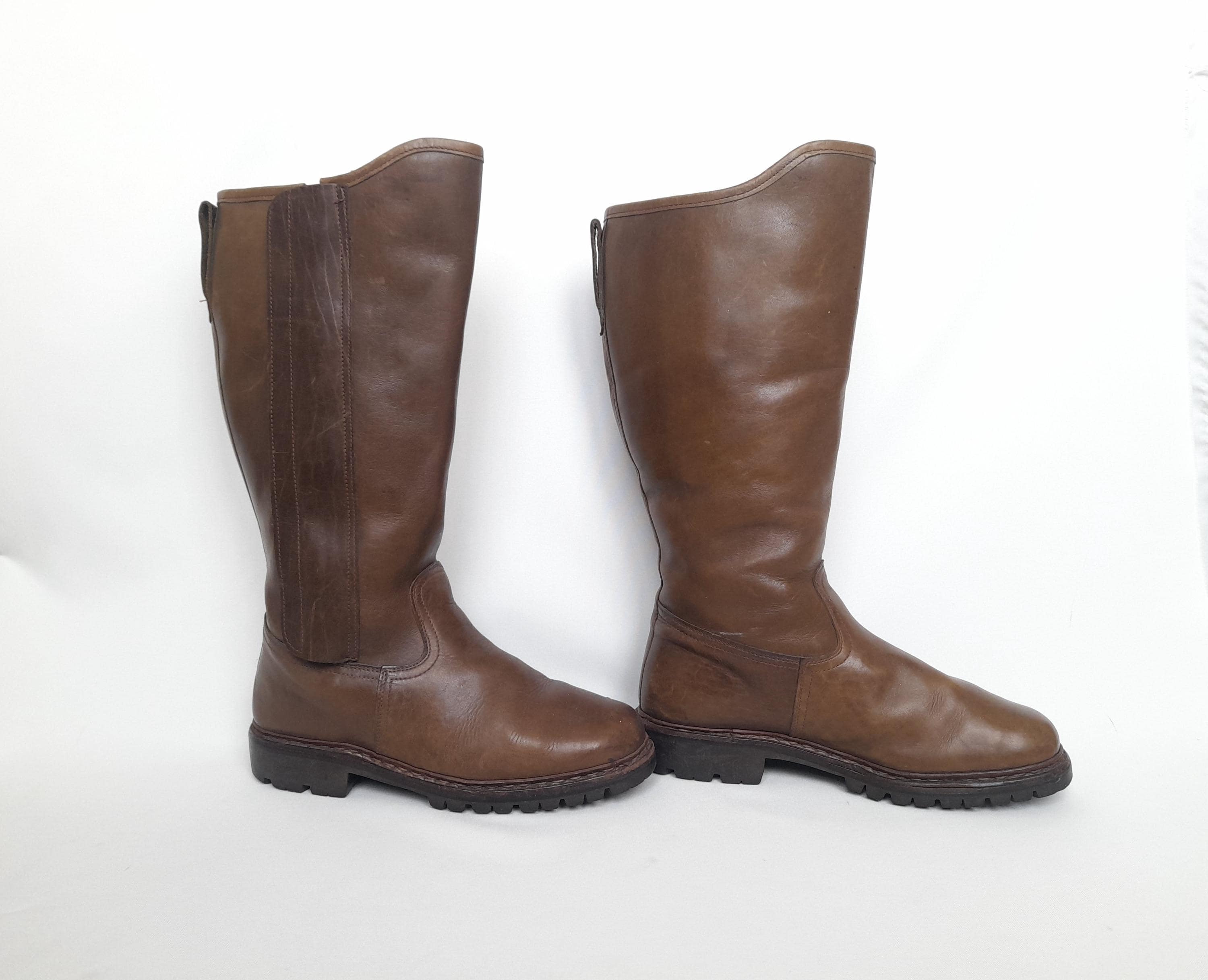 Frye Cavalry Boots Mens FRYE TALL DARK BROWN PHILLIPS BELTED