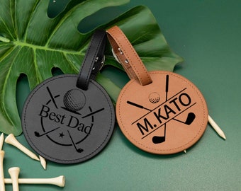 Personalized Golf Tee Holder-Engraved Golf Bag Tag-Golf gift for Dad-Golfer Lover Gift-Custom Golf Gifts for Him-Golf Accessories