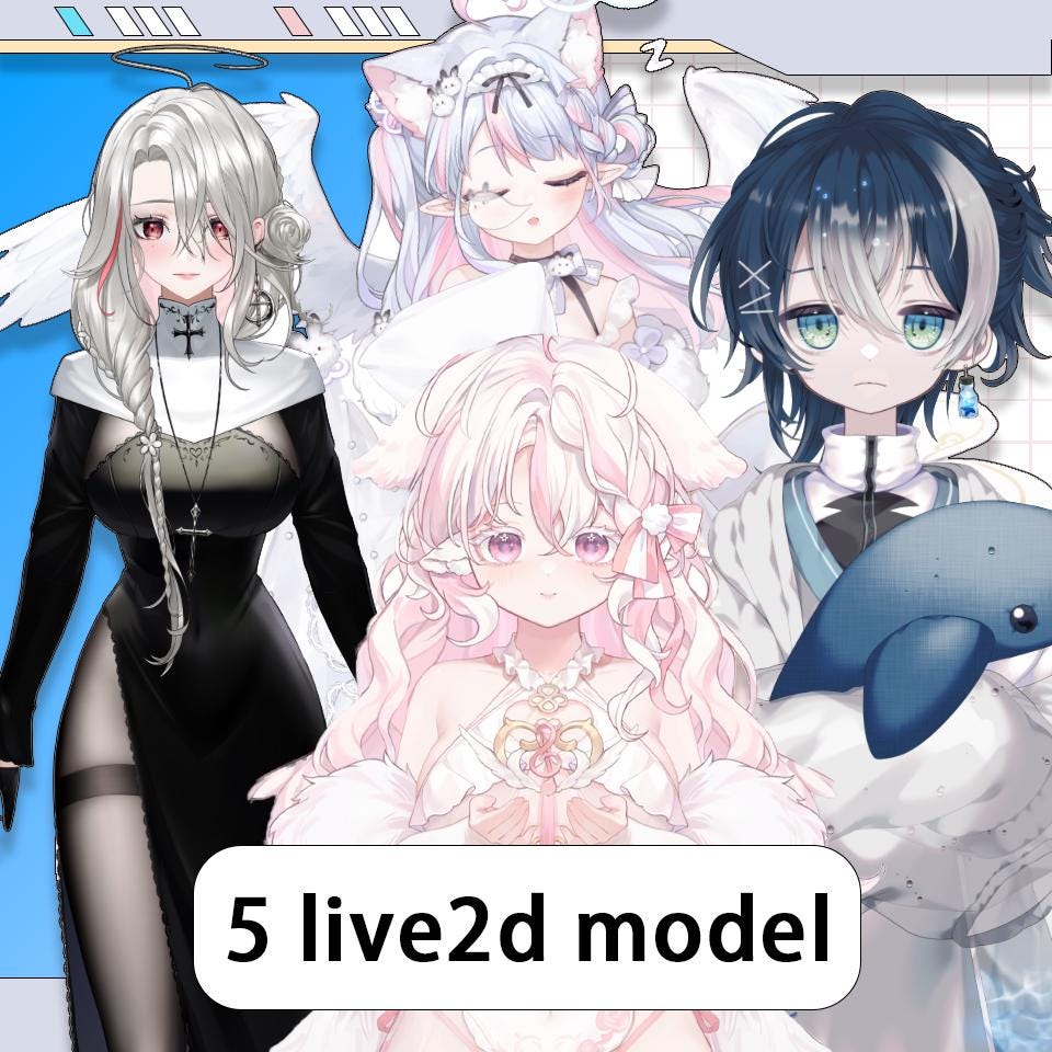 Customizable Live2d Vtuber Model Bundle: Editable & Rigging - Etsy