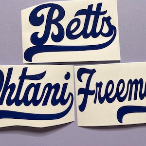 Dodgers Player Name Sticker: Custom Logo Style